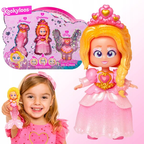 KookyLoos Hearts MAGICBOX: bambola trasformabile principessa, sirena e fata 3+