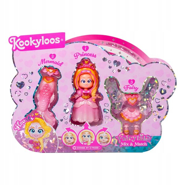 KookyLoos Hearts MAGICBOX: bambola trasformabile principessa, sirena e fata 3+