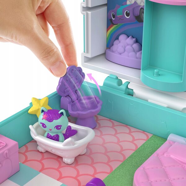 Polly Pocket Gabby's Dollhouse Set : Maisonnette compacte avec accessoires de meubles