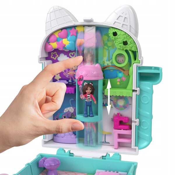 Polly Pocket Gabby's Dollhouse Set : Maisonnette compacte avec accessoires de meubles