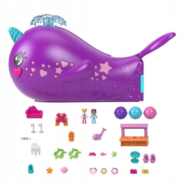Polly Pocket Narwhal Sottomarino con Accessori e Funzioni Interattive Mattel