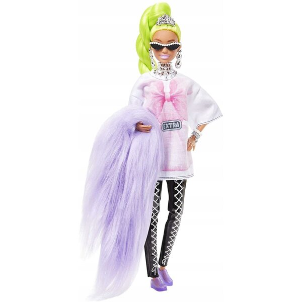Barbie Extra con peluche e accessori – Bambola moda neon per bambini 3+