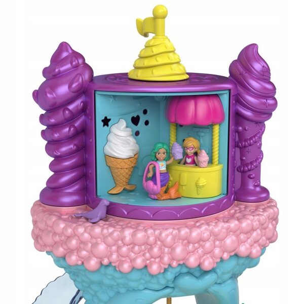 Mattel Polly Pocket Lunapark Zatoka Syren con 2 Bambole e 15 Accessori