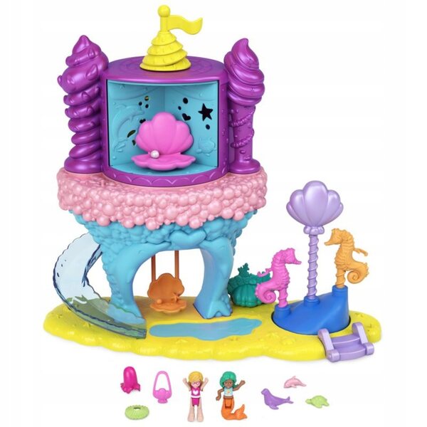 Mattel Polly Pocket Lunapark Zatoka Syren con 2 Bambole e 15 Accessori