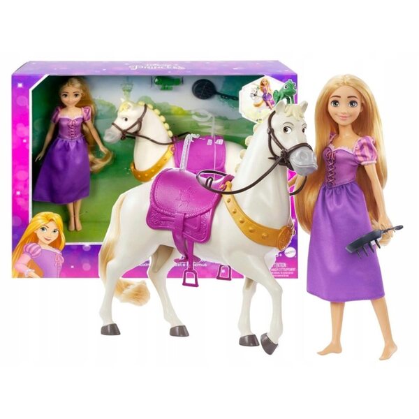 Bambola Rapunzel con cavallo Maximus Mattel - un giocattolo per bambini dai 3 anni