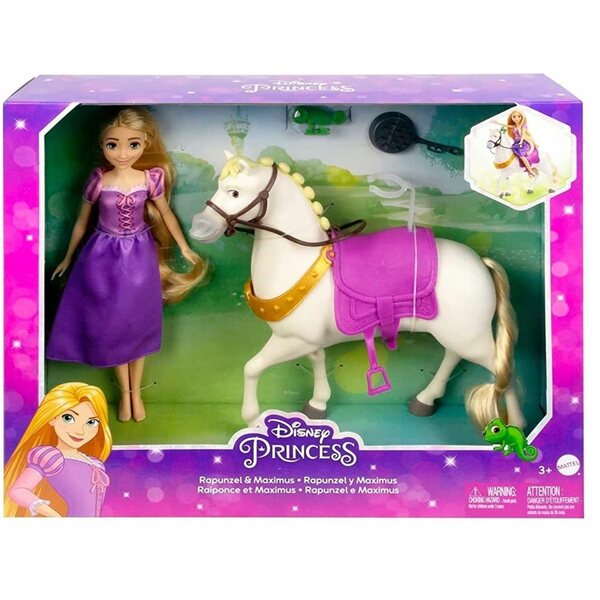 Bambola Rapunzel con cavallo Maximus Mattel - un giocattolo per bambini dai 3 anni
