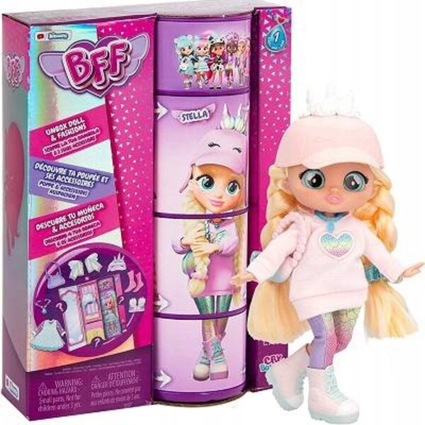 Cry Babies BFF Stella Modepuppe 20 cm mit Accessoires und trendiger Kleidung