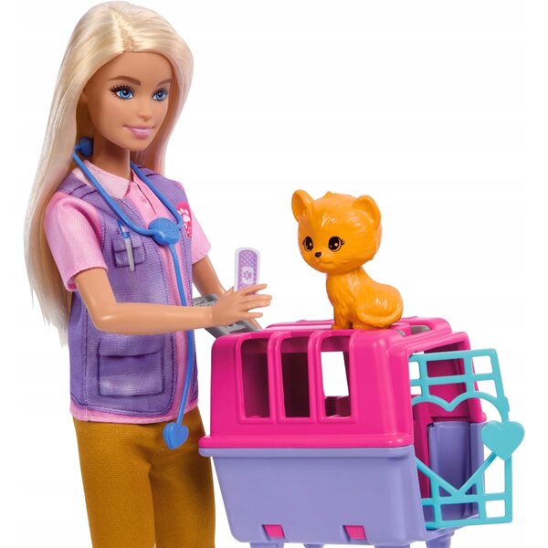 Barbie Tierretter mit Zubehör und Tieren, 29 cm, für Kinder ab 3 Jahren