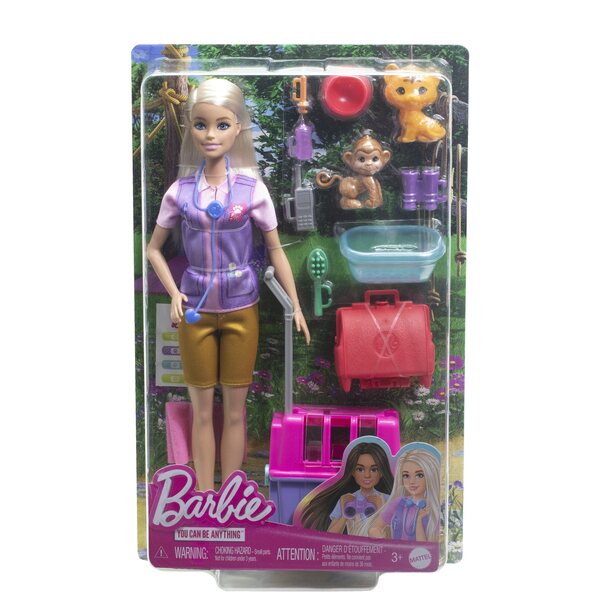 Barbie Tierretter mit Zubehör und Tieren, 29 cm, für Kinder ab 3 Jahren