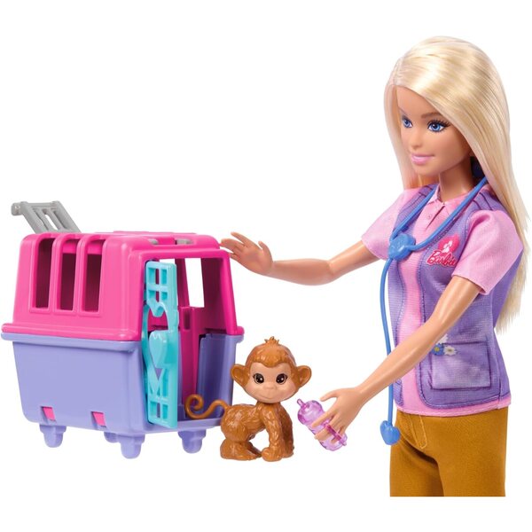 Barbie Tierretter mit Zubehör und Tieren, 29 cm, für Kinder ab 3 Jahren