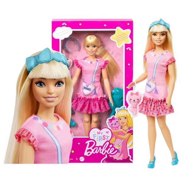 Barbie My First Doll mit Kätzchen – Malibu-Puppe 34 cm für Kinder ab 3 Jahren