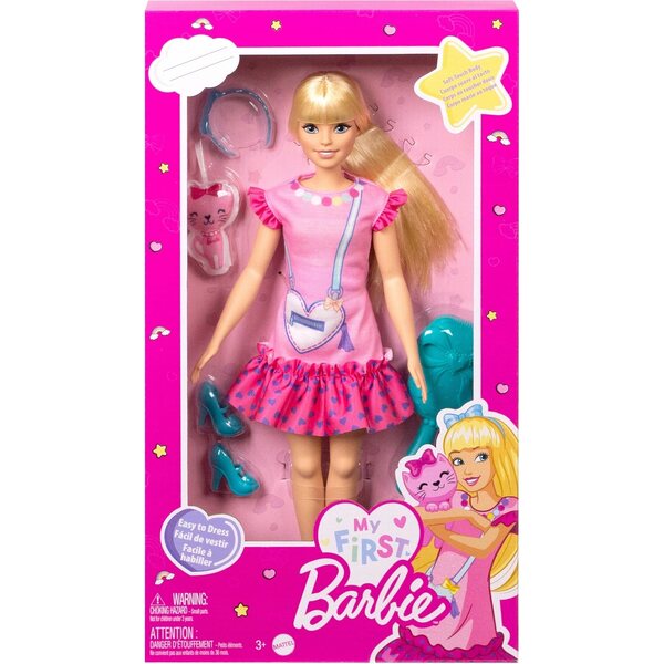 Barbie My First Doll mit Kätzchen – Malibu-Puppe 34 cm für Kinder ab 3 Jahren