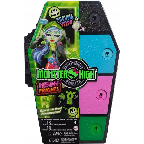Bambola Monster High Ghoulia Yelps 27 cm con Accessori Neon e Colori Segreti
