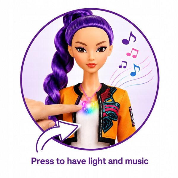 Bambola Musicale K-POP Demon Hunters 30 cm con Cuore Luminoso e Canto