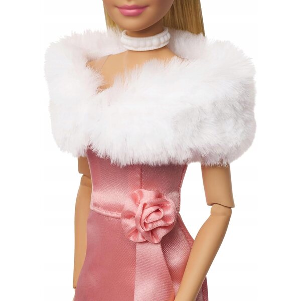 Barbie Mattel Replay The Classic im eleganten mehrfarbigen Satinkleid für Mädchen ab 3 Jahren