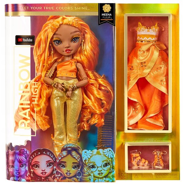 Bambola Rainbow High Meena Fleur con Vibrazioni e Certificazione CE per Bambini 6+