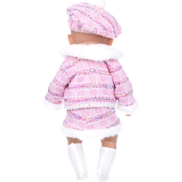 Winterkleidung für American Girl 18" Puppe aus rosa Tweed mit Mütze