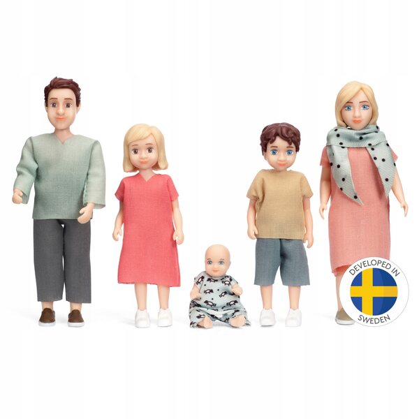 Комплект от 5 цветни кукли Lundby за куклена къща 11 см пълно движение