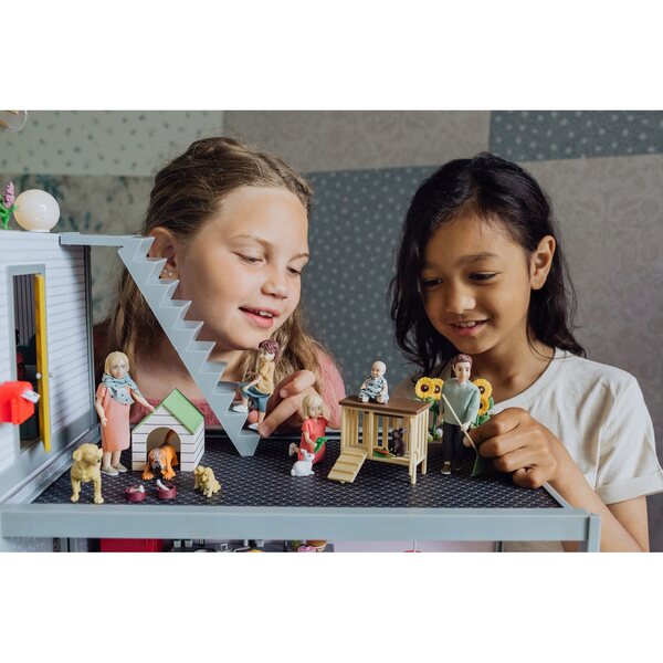Set 5 bambole colorate Lundby per casa delle bambole 11 cm movimento completo