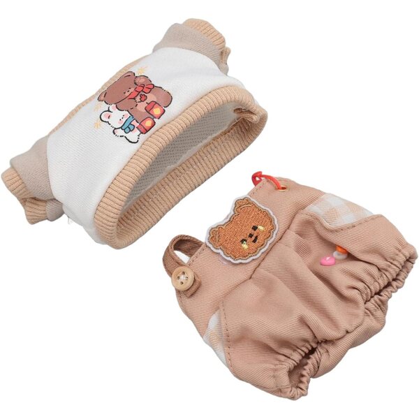 Baumwoll-Kleidungsset für 8-Zoll-Plüschpuppen – Phefop Apricot