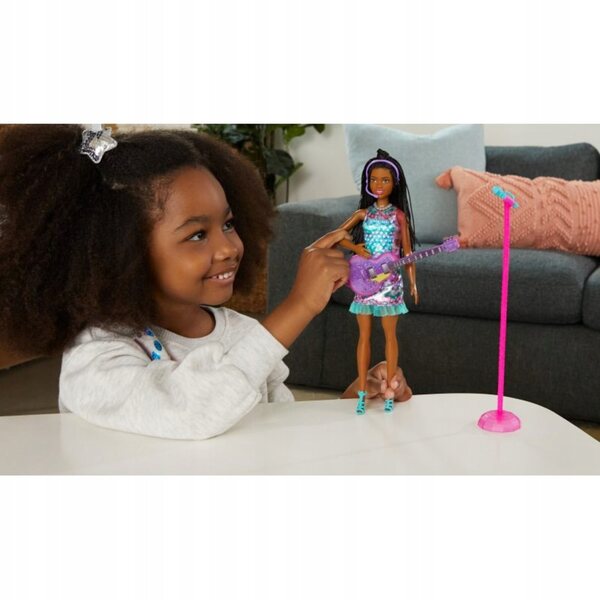 Barbie Big City Brooklyn mit Geräuschen, Lichtern, Mikrofon und Gitarre – Musikpuppe