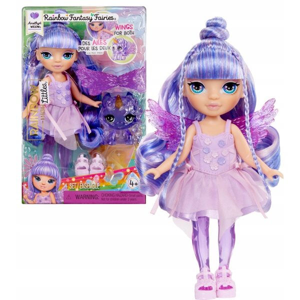 Amethyst Willow Modepuppe, lila Fee mit Pegasus und Accessoires