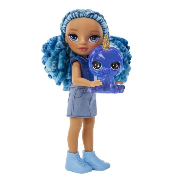 Rainbow High Littles Sapphire Bradshaw: Bambola Blu 14cm con Accessori e Animale Unicorno