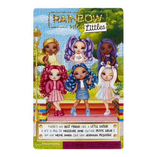Rainbow High Littles Sapphire Bradshaw: Bambola Blu 14cm con Accessori e Animale Unicorno