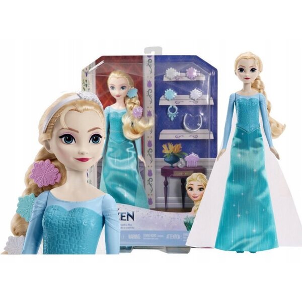 Bambola Disney Elsa 29 cm con Accessori Ufficiali Mattel per Bambini 3+