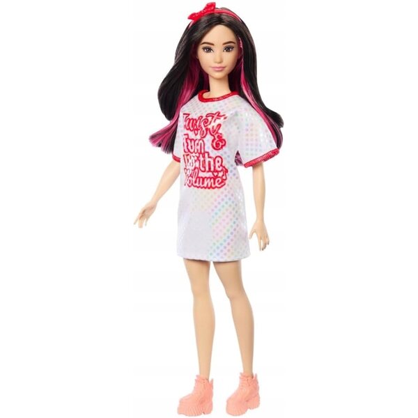 Barbie Fashionistas HRH12 mit gepunktetem Kleid und Twist 'n Turn-Stil von 1969