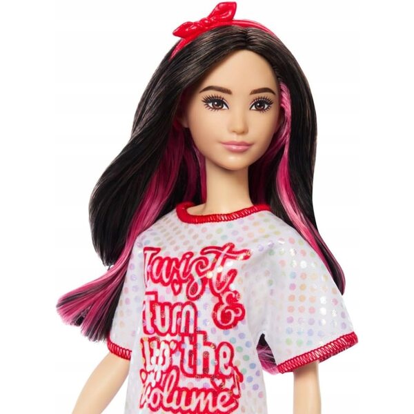 Barbie Fashionistas HRH12 mit gepunktetem Kleid und Twist 'n Turn-Stil von 1969