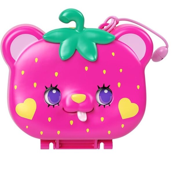 Polly Pocket Compact Strawberry Bear Set avec 2 microdolls et accessoires