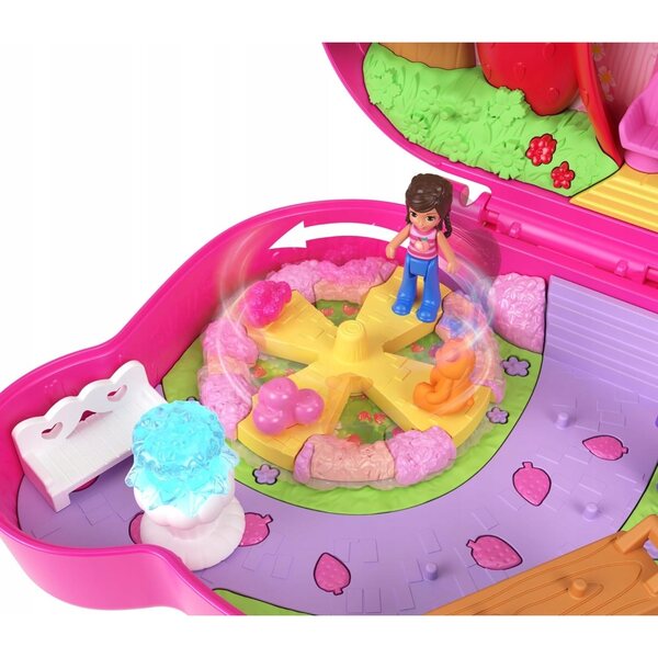 Polly Pocket Compact Strawberry Bear Set avec 2 microdolls et accessoires