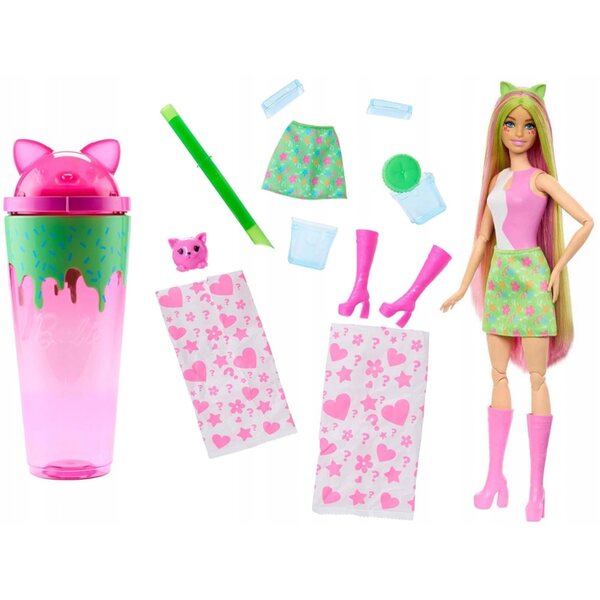 Mattel Barbie Pop Reveal Shake mit Katze, Zubehör und Farbwechseleffekten