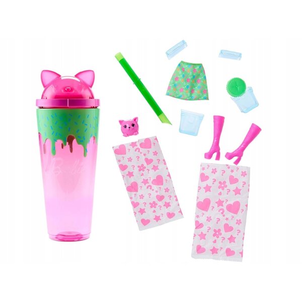 Mattel Barbie Pop Reveal Shake mit Katze, Zubehör und Farbwechseleffekten