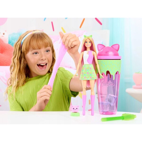 Mattel Barbie Pop Reveal Shake mit Katze, Zubehör und Farbwechseleffekten