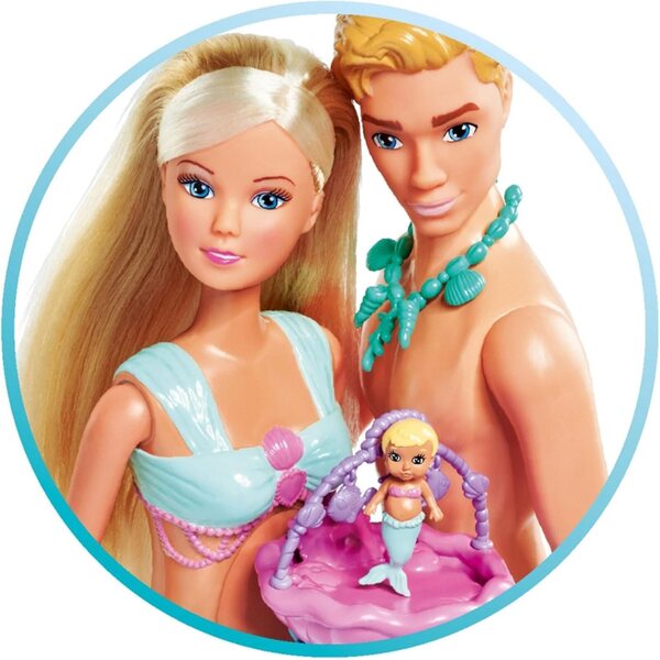 Bambola Steffi, una sirena incinta con Kevin e un lettino Simba, 29 cm