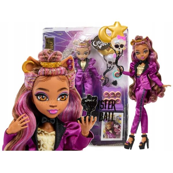 Lal ka Monster High Clawdeen Wolf Monsterball 29 cm mit elegantem Kleid