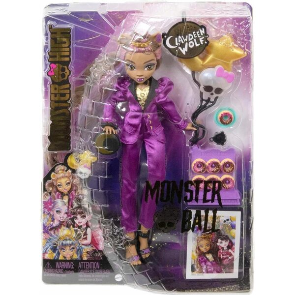 Lal ka Monster High Clawdeen Wolf Monsterball 29 cm mit elegantem Kleid
