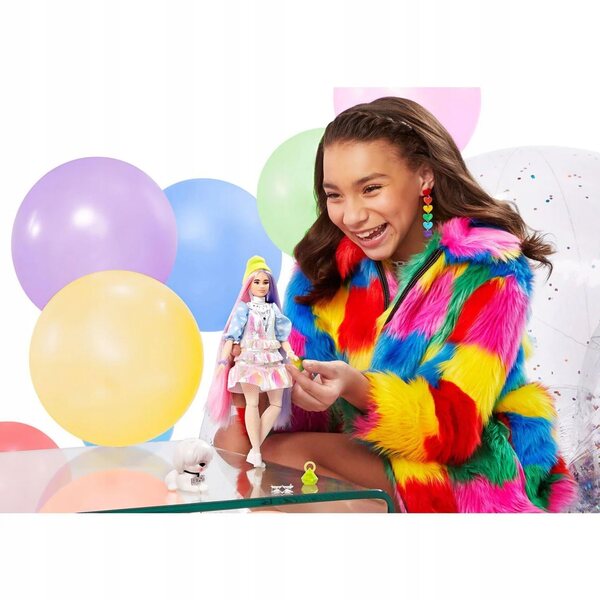 Barbie Extra mit Welpen-Fashionistas – Mattel-Puppe mit Glitzer-Accessoires