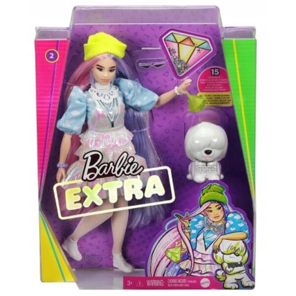 Barbie Extra mit Welpen-Fashionistas – Mattel-Puppe mit Glitzer-Accessoires