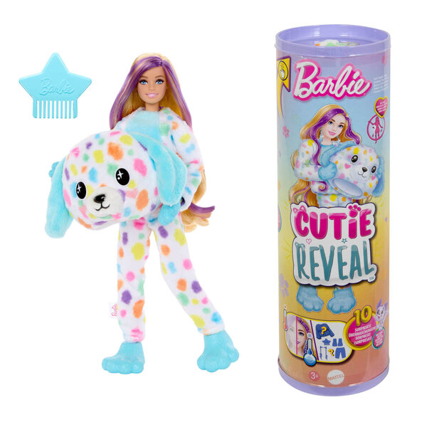 Barbie Cutie Reveal Dalmatiner – Puppe mit 10 Überraschungen und einer farbenfrohen Metamorphose