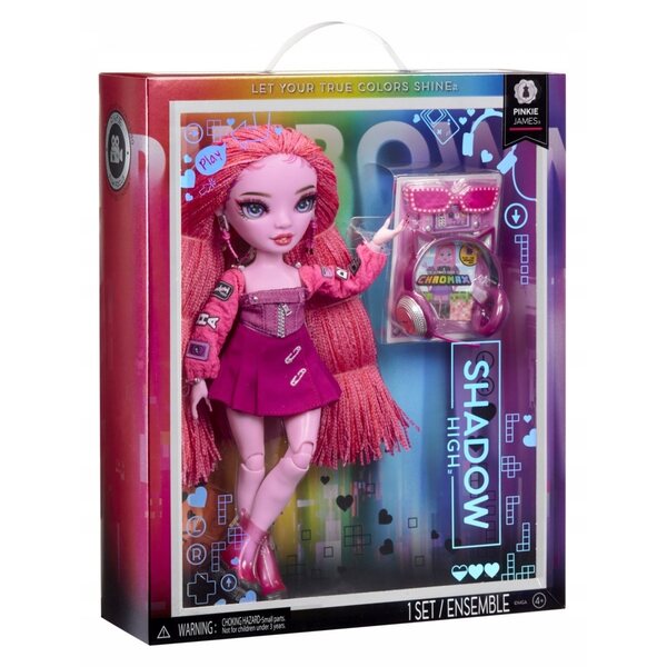 Bambola Rainbow High Shadow Pinkie James con Accessori e Abbigliamento Moda