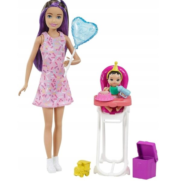 Barbie Skipper Babysitter mit Geburtstagsset für Kinder ab 3 Jahren