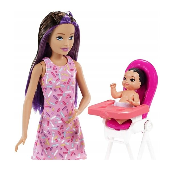Barbie Skipper Babysitter mit Geburtstagsset für Kinder ab 3 Jahren