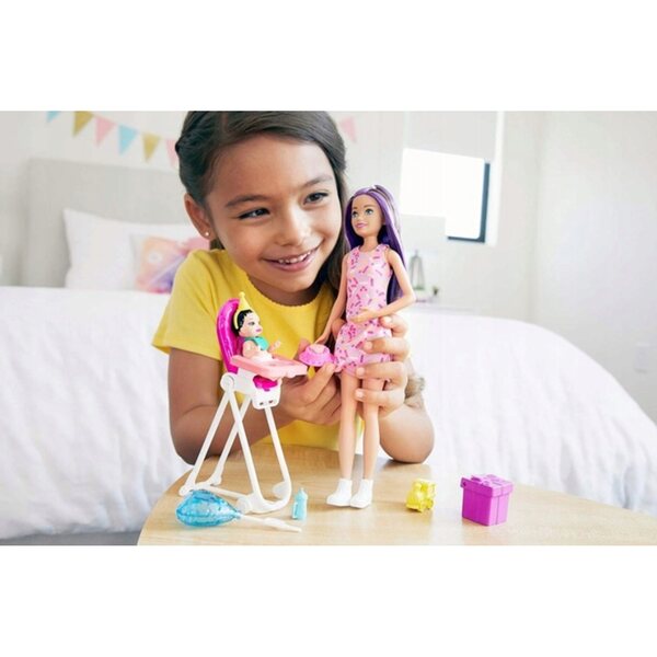 Barbie Skipper Babysitter mit Geburtstagsset für Kinder ab 3 Jahren