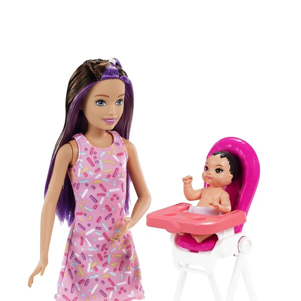 Barbie Skipper Babysitter mit Geburtstagsset für Kinder ab 3 Jahren