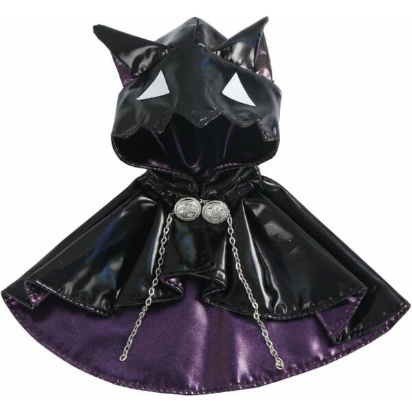 Mantello con Cappuccio e Orecchie da Gatto per Bambole 1/12 - Stile Gotico Viola Magico
