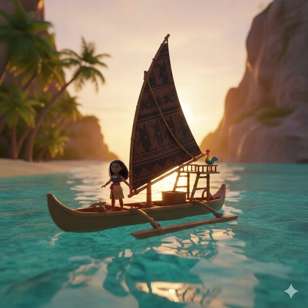 Disney Vaiana 2 – Abenteuerkajak mit Minilalka und Zubehör für Kinder