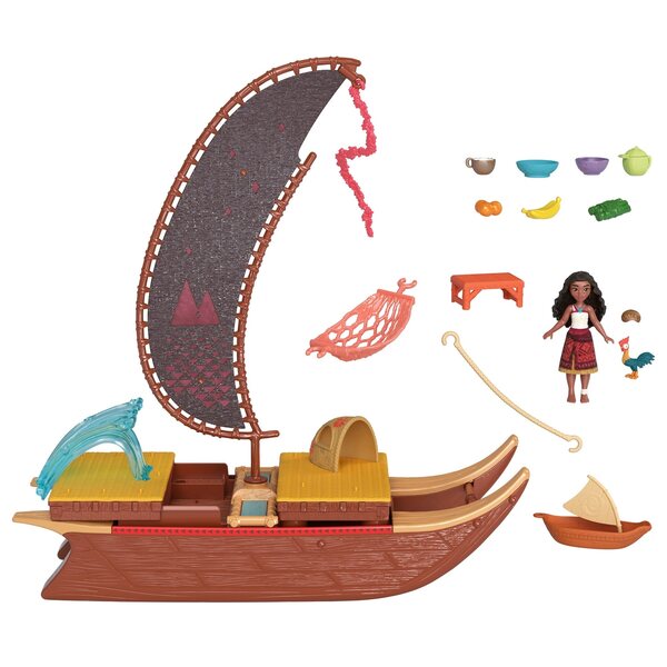 Disney Vaiana 2 – Abenteuerkajak mit Minilalka und Zubehör für Kinder